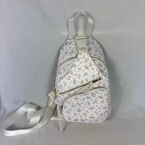NWT Madden Girl White Ditsy Floral Sling Bag Backpack